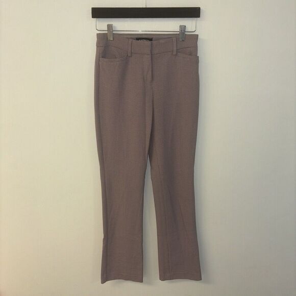 Women’s Dress Pants Work Wear Trouser Pink Houndstooth Express Sz 00 - Picture 1 of 6